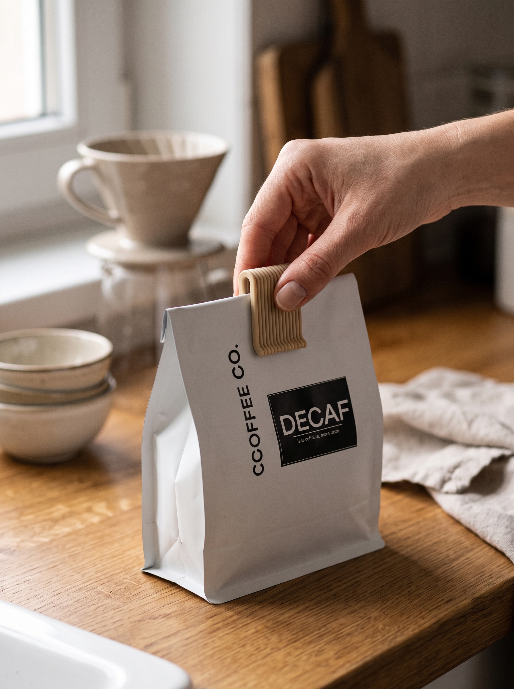 Зажим пакетов WAVE для сыпучих продуктов (Бежевый), 8шт.